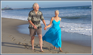 senior couple on beach